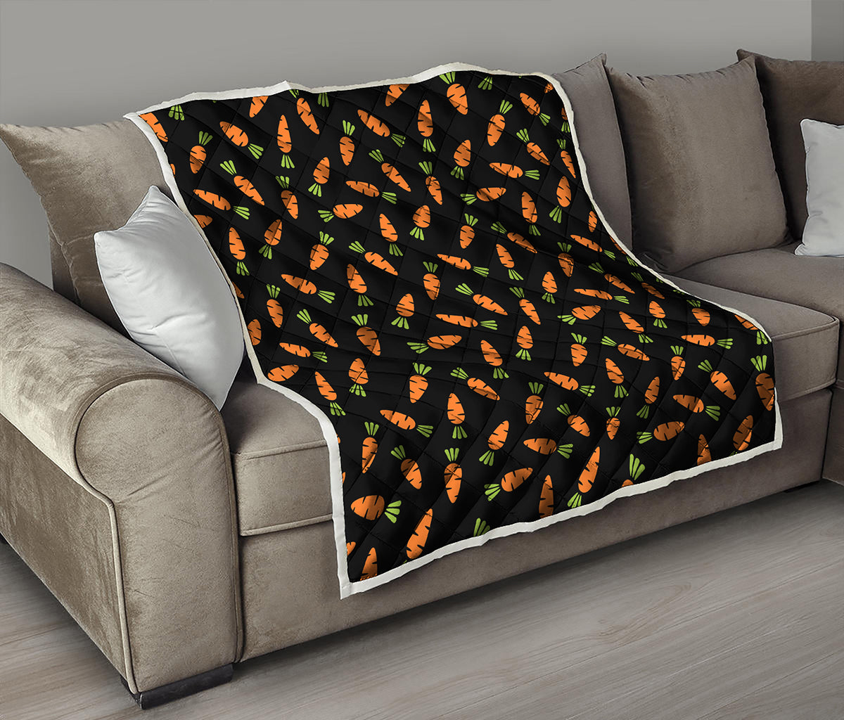 Black Carrot Pattern Print Quilt