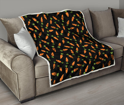Black Carrot Pattern Print Quilt