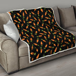 Black Carrot Pattern Print Quilt