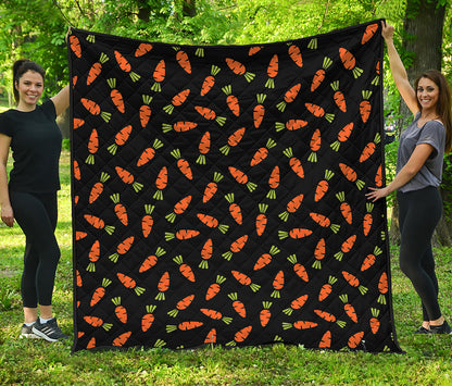 Black Carrot Pattern Print Quilt