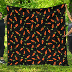 Black Carrot Pattern Print Quilt