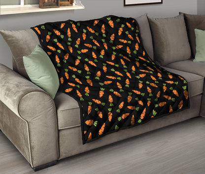 Black Carrot Pattern Print Quilt