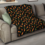 Black Carrot Pattern Print Quilt