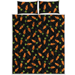 Black Carrot Pattern Print Quilt Bed Set