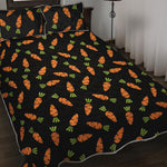 Black Carrot Pattern Print Quilt Bed Set