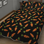 Black Carrot Pattern Print Quilt Bed Set