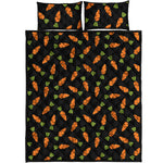 Black Carrot Pattern Print Quilt Bed Set