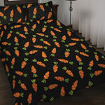 Black Carrot Pattern Print Quilt Bed Set