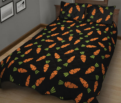 Black Carrot Pattern Print Quilt Bed Set