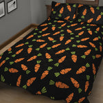 Black Carrot Pattern Print Quilt Bed Set