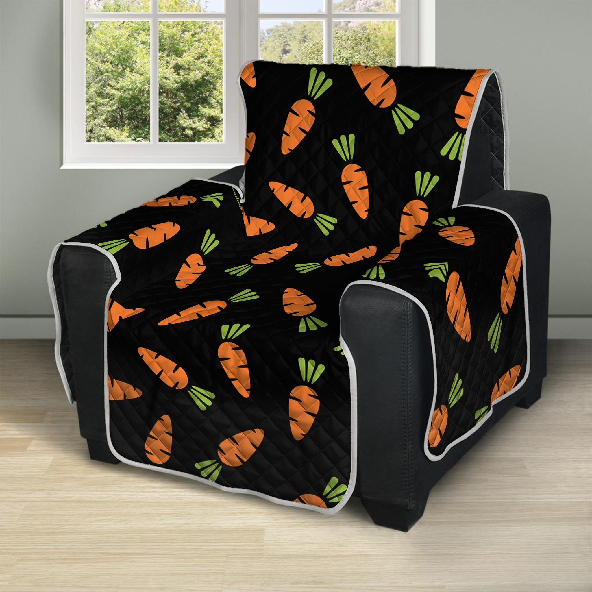 Black Carrot Pattern Print Recliner Protector