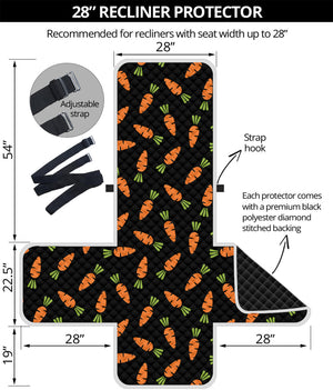 Black Carrot Pattern Print Recliner Protector