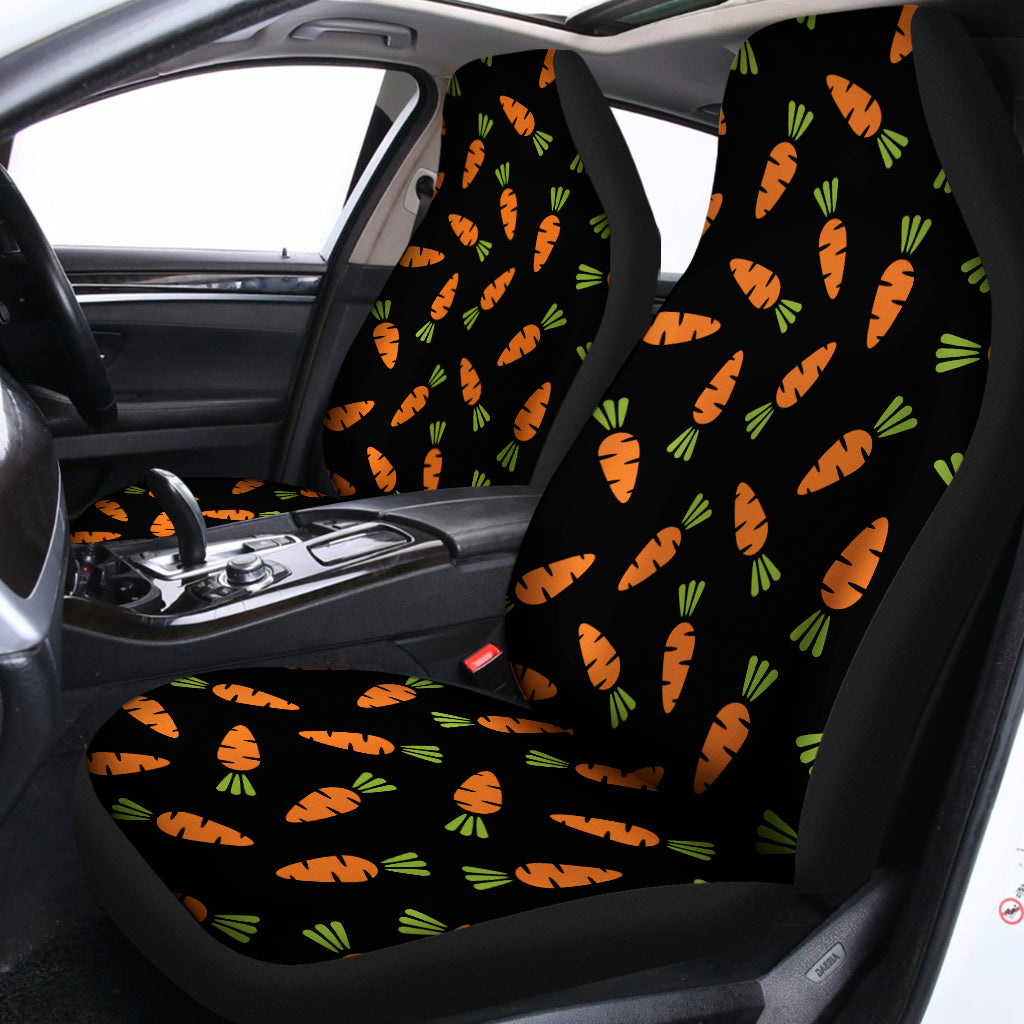 Black Carrot Pattern Print Universal Fit Car Seat Covers