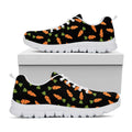 Black Carrot Pattern Print White Running Shoes