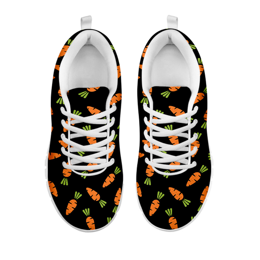 Black Carrot Pattern Print White Sneakers