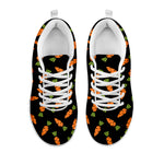 Black Carrot Pattern Print White Sneakers