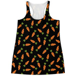 Black Carrot Pattern Print Women's Racerback Tank Top