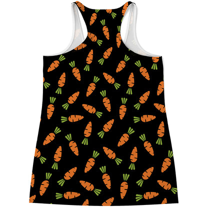 Black Carrot Pattern Print Women's Racerback Tank Top