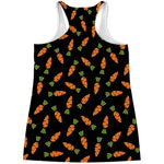 Black Carrot Pattern Print Women's Racerback Tank Top