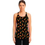 Black Carrot Pattern Print Women's Racerback Tank Top
