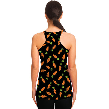 Black Carrot Pattern Print Women's Racerback Tank Top