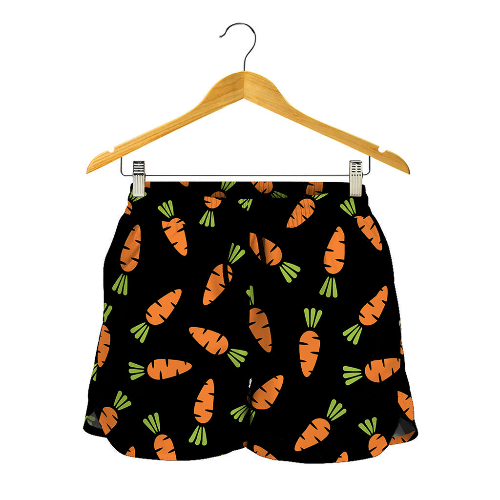 Black Carrot Pattern Print Women's Shorts