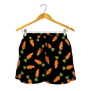 Black Carrot Pattern Print Women's Shorts