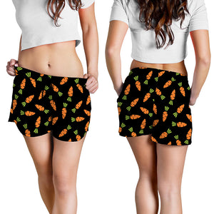 Black Carrot Pattern Print Women's Shorts