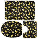 Black Cartoon Banana Pattern Print 3 Piece Bath Mat Set