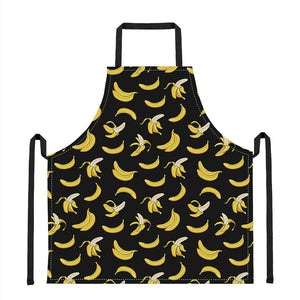 Black Cartoon Banana Pattern Print Apron