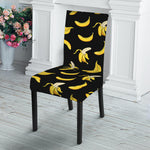 Black Cartoon Banana Pattern Print Dining Chair Slipcover