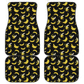 Black Cartoon Banana Pattern Print Front and Back Car Floor Mats
