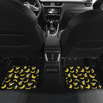 Black Cartoon Banana Pattern Print Front and Back Car Floor Mats