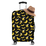 Black Cartoon Banana Pattern Print Luggage Cover