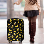 Black Cartoon Banana Pattern Print Luggage Cover