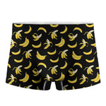 Black Cartoon Banana Pattern Print Men's Boxer Briefs