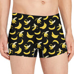 Black Cartoon Banana Pattern Print Men's Boxer Briefs