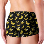 Black Cartoon Banana Pattern Print Men's Boxer Briefs