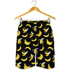 Black Cartoon Banana Pattern Print Men's Shorts