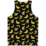 Black Cartoon Banana Pattern Print Men's Tank Top