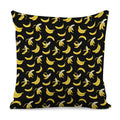 Black Cartoon Banana Pattern Print Pillow Cover