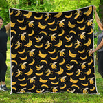 Black Cartoon Banana Pattern Print Quilt