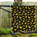 Black Cartoon Banana Pattern Print Quilt