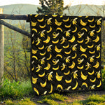 Black Cartoon Banana Pattern Print Quilt
