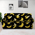 Black Cartoon Banana Pattern Print Sofa Cover