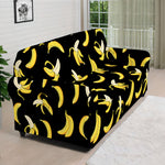 Black Cartoon Banana Pattern Print Sofa Cover