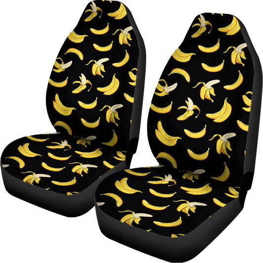 Black Cartoon Banana Pattern Print Universal Fit Car Seat Covers