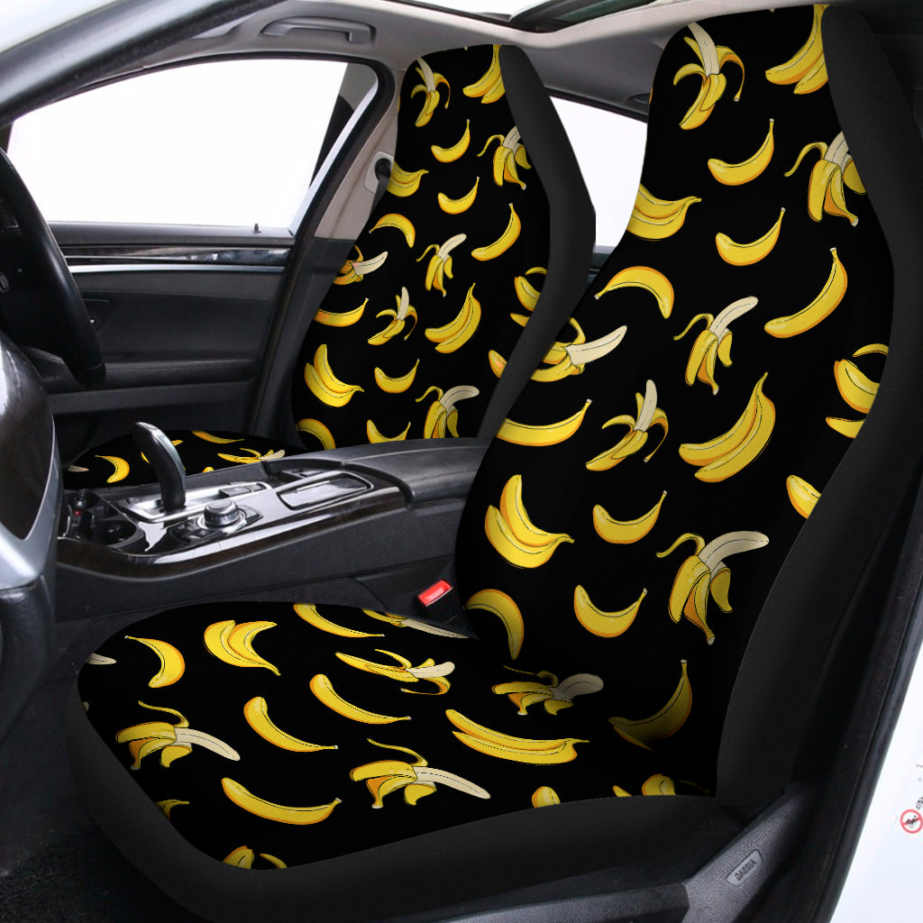 Black Cartoon Banana Pattern Print Universal Fit Car Seat Covers