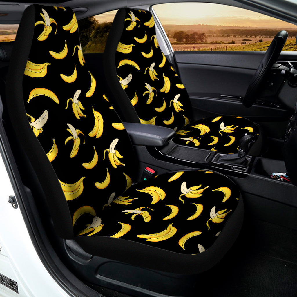 Black Cartoon Banana Pattern Print Universal Fit Car Seat Covers