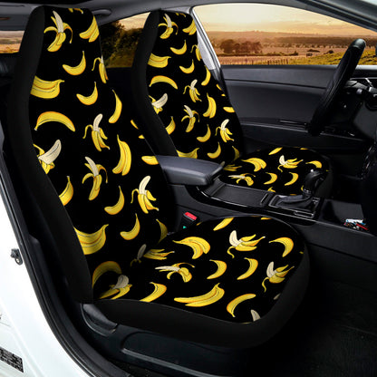 Black Cartoon Banana Pattern Print Universal Fit Car Seat Covers